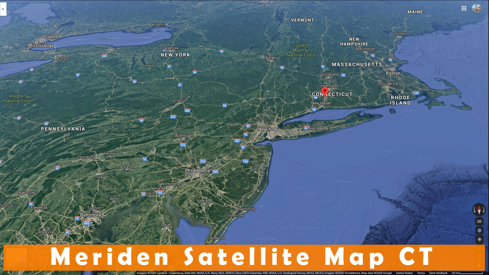 Meriden Satellite Map CT